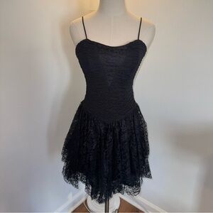 Nuance Women’s 4 Vintage 80’s Black Lace Prom Dance Dress